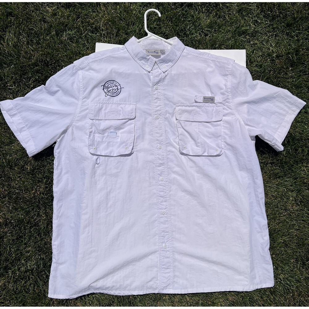 Banana Boat Shirt‎ Mens XL White Willow Grove Dale Hollow Lake Fishing UPF 50+